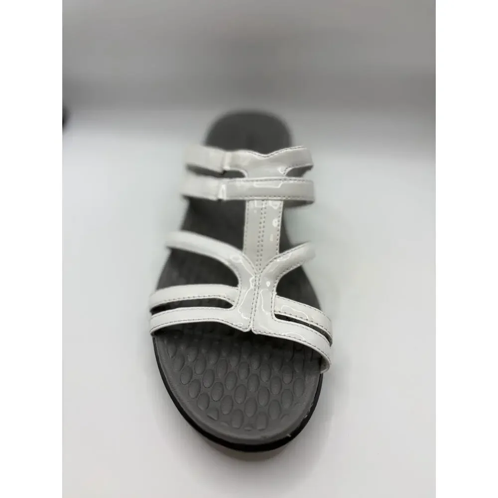 Clarks Collection Sandals Womens 12 White Comfort Walking Adjustable Easy Strap